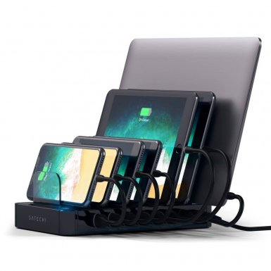 Satechi Multi Dock 7 Port USB Station - док станция със 7 x USB гнезда за зареждане за таблети и смартфони (черен)