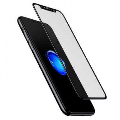 Baseus Curved Full Screen Tempered Glass (0.23 mm) - калено стъклено защитно покритие за целия дисплей на iPhone XS, iPhone X (прозрачен-черен) 