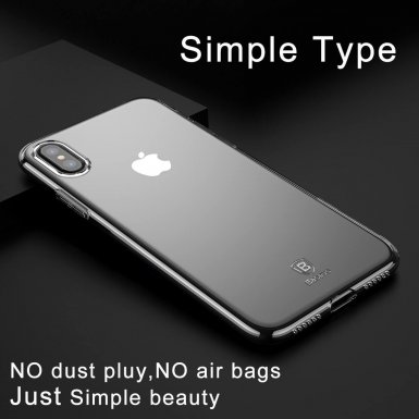Baseus Simple Case - силиконов (TPU) калъф за iPhone XS (златист)