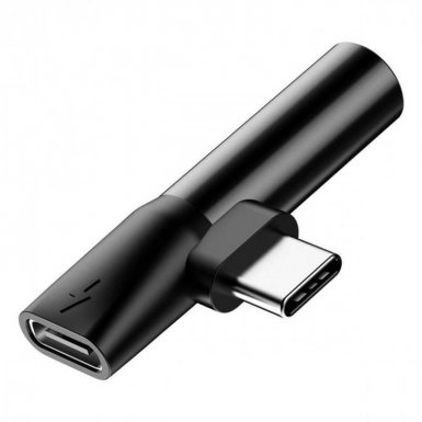 Baseus USB-C + 3.5 mm Adapter - USB-C адаптер за свързване на мобилни устройства (USB-C мъжко) към USB-C (женско) и 3.5 мм аудио вход