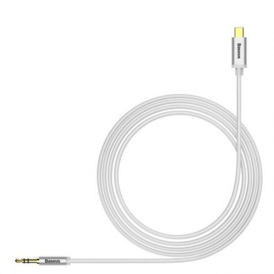 Baseus USB-C to Audio 3.5 mm Cable - USB-C към 3.5 мм аудио кабел (бял)