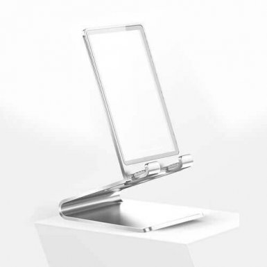 Baseus Suspension Glass Desktop Bracket - елегантна поставка за бюро и гладки повърхности за смартфони и таблети (сребрист)