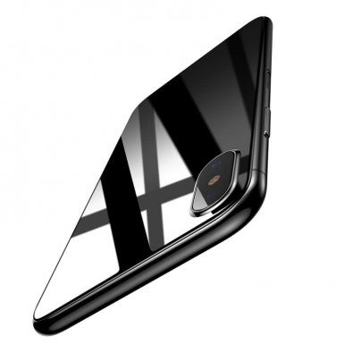 Baseus Back Glass Film - калено стъклено защитно покритие за задната част на iPhone X (черен)