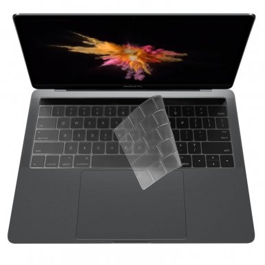 ZKY Keyboard Cover - силиконов протектор за клавиатурата на MacBook Pro (без touch Bar) (модел след 2016) (прозрачен-мат) (bulk)