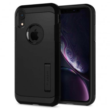 Spigen Tough Armor Case - хибриден кейс с най-висока степен на защита за iPhone XR (черен)