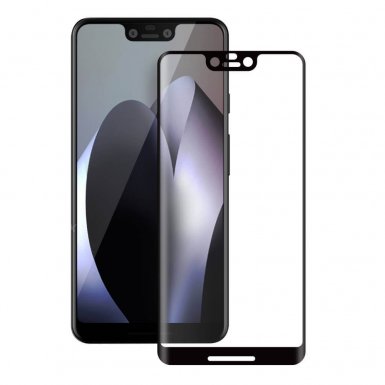 Eiger 3D Glass Full Screen Tempered Glass Screen Protector - калено стъклено защитно покритие с извити ръбове за целия дисплей на Google Pixel 3 XL (черен-прозрачен)