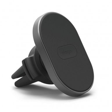 Elago Hexa Magnetic Aluminum Car Mount - алуминиева магнитна поставка за радиатора на кола за смартфони (черна)