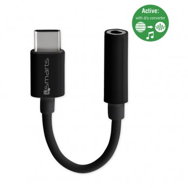 4smarts Active Adapter USB-C to 3.5mm Audio Jack - активен USB-C адаптер към 3.5 мм. за устройства с USB-C порт (черен)