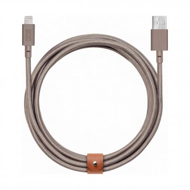 Native Union Belt Cable XL Lightning - здрав плетен кабел за устройства с Lightning порт (кафяв) (3 метра)