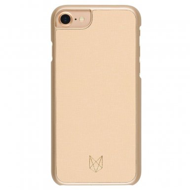 Foxwood Genuine Leather Hardshell Case - кожен кейс (естествена кожа) за iPhone 8, iPhone 7, iPhone 6S, iPhone 6 (златист)