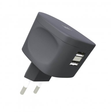 Kit Fresh 3.4A Wall Charger - захранване за ел. мрежа 3.4A с два USB изхода (черен)