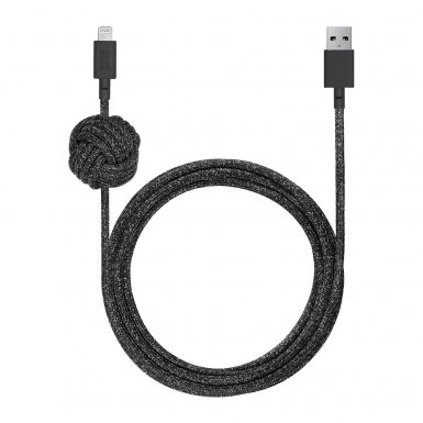 Native Union Night Cable Lightning - здрав плетен кабел за устройства с Lightning порт (черен) (3 метра)