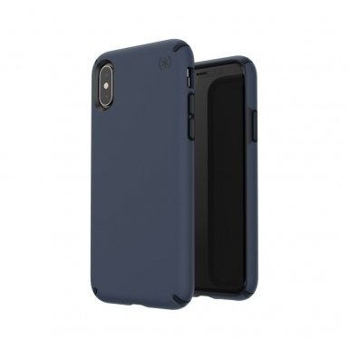 Speck Presidio Pro Case - удароустойчив хибриден кейс за iPhone XS Max (тъмносин)