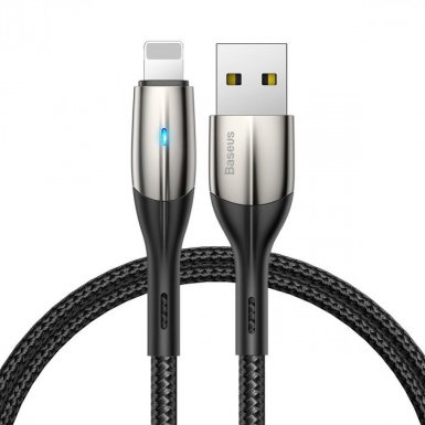 Baseus Horizontal Data Cable - Lightning USB кабел за iPhone, iPad и iPod с Lightning порт (50 см) (черен)