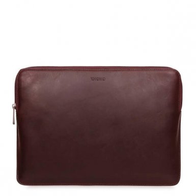 Knomo Barbican Leather Sleeve 15 - луксозен кожен калъф с цип за преносими компютри до 15 инча (кафяв) 
