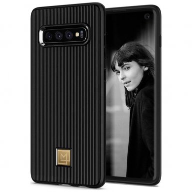 Spigen La Manon Classy Case - дизайнерски силиконов (TPU) кейс за Samsung Galaxy S10 (черен) 