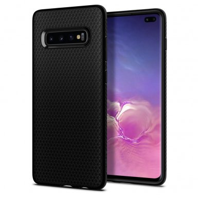 Spigen Liquid Air Case - тънък качествен термополиуретанов кейс за Samsung Galaxy S10 Plus (черен) 
