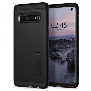 Spigen Tough Armor Case - хибриден кейс с най-висока степен на защита за Samsung Galaxy S10 (черен)