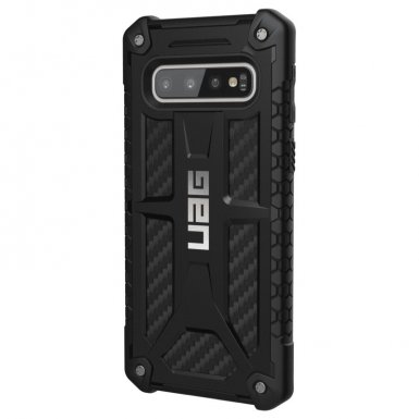 Urban Armor Gear Monarch - удароустойчив хибриден кейс за Samsung Galaxy S10 (черен-карбон)