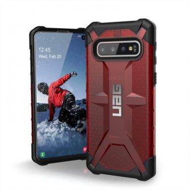 Urban Armor Gear Plasma - удароустойчив хибриден кейс за Samsung Galaxy S10 (червен)