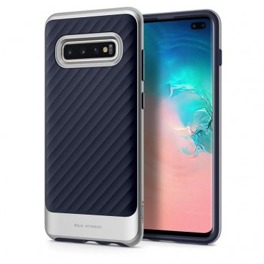 Spigen Neo Hybrid Case - хибриден кейс с висока степен на защита за Samsung Galaxy S10 Plus (син-сребрист)