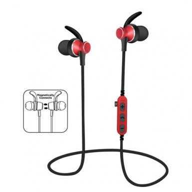 Platinet In-Ear Sport Bluetooth 4.2 + MicroSD Earphones PM1060R - безжични спортни блутут слушалки за мобилни устройства (червен)