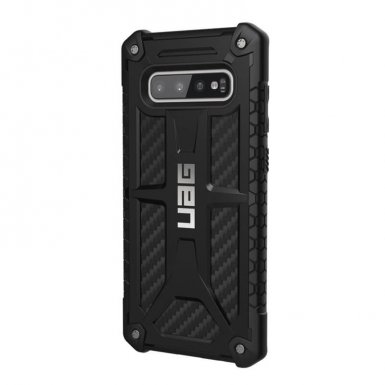 Urban Armor Gear Monarch - удароустойчив хибриден кейс за Samsung Galaxy S10 Plus (черен-карбон)