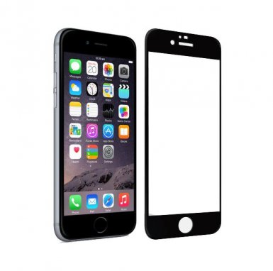 Displex Real Glass 10H Protector 3D Full Cover - калено стъклено защитно покритие за дисплея на iPhone 8, iPhone 7, iPhone 6S, iPhone 6 (черен-прозрачен) (bulk)