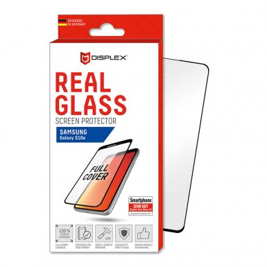Displex Real Glass 10H Protector 3D Full Cover - калено стъклено защитно покритие за дисплея на Samsung Galaxy S10E (черен-прозрачен)