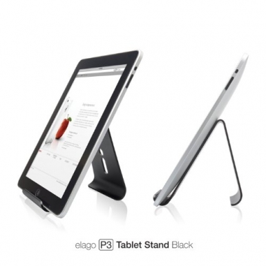 Elago P3 Stand - дизайнерска алуминиева поставка за iPad и таблети (черна)
