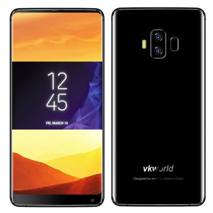 VKworld S8, Безрамков смартфон, 4GB RAM, 16Mp DUAL CAM, 8-ядрен,цена (черен)