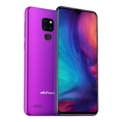Ulefone Note 7P, 6.1" FullHD безрамков дисплей, мощен 2Ghz 4-ядрa 64Bit смартфон, 8MP+2MP двойна камера, 3GB RAM с 2 сим карти (преливащо лилаво)