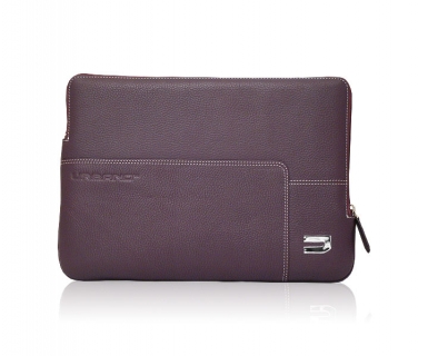 Urbano Genuine Premium Cowhide Sleeve - кожен калъф (естествена кожа) за MacBook Pro 17 и лаптопи до 17 ин. (лилав)