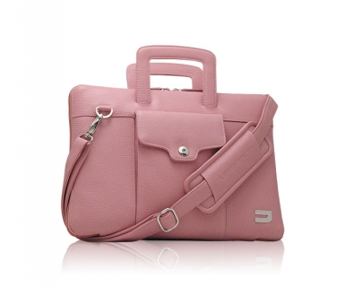Urbano Genuine Premium Cowhide Brief - кожена чанта (естествена кожа) за MacBook Pro 15 и лаптопи до 15 ин. (розов)