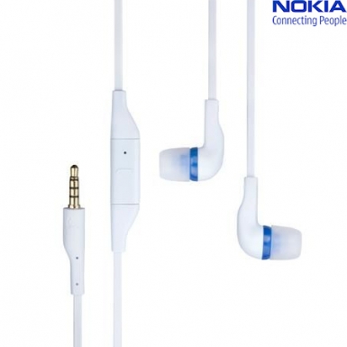 Nokia Headset WH-205 Stereo - слушалки с микрофон за мобилни телефони Nokia (bulk package) (бял)