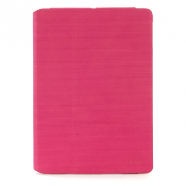 Tucano Fresco Folio Case - полиуретанов гумиран калъф и поставка за iPad Air, iPad 5 (2017) (розов)