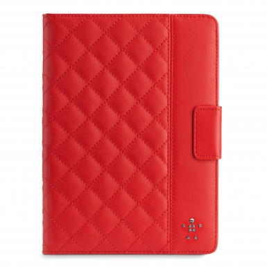 Belkin Quilted с Auto Wake - кожен калъф с поставка за iPad Air, iPad 5 (2017) (червен)