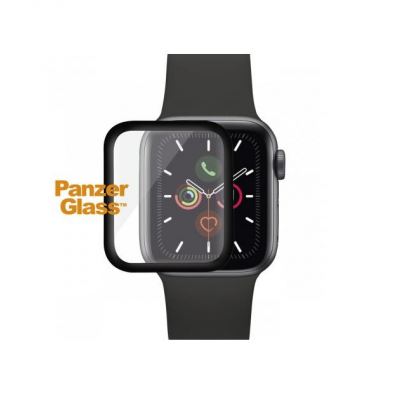 PanzerGlass Premium Glass Pro - калено стъклено защитно покритие с извити ръбове за дисплея на Apple Watch Series 4/5/6 (44mm) (черен)