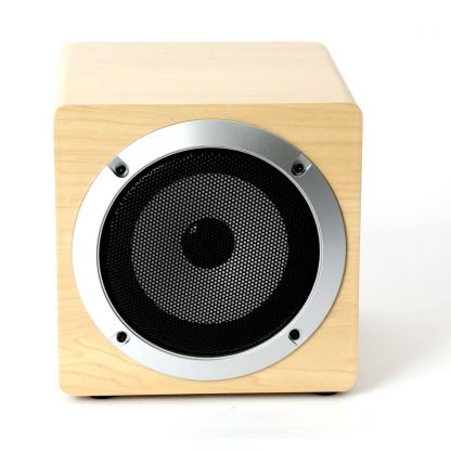 Omega Speaker OG60W Wooden 5W, 3 in. Bluetooth V4.2 TWS System - безжичен портативен спийкър за мобилни устройства (светлокафяв)
