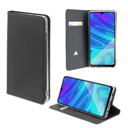 4smarts Flip Case URBAN Lite  - кожен калъф с поставка и отделение за кр. карта за Huawei P smart (2019) (черен)