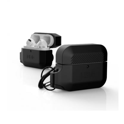Urban Armor Gear Soft Touch Waterproof Silicone Hang Case - водо и удароустойчив силиконов калъф с карабинер за Apple Airpods Pro (черен)
