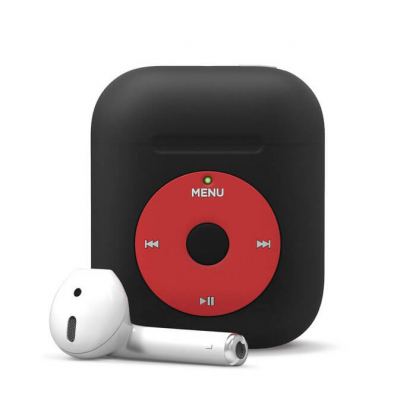 Elago Airpods Retro AW6 Silicone Case - силиконов калъф за Apple Airpods и Apple Airpods 2 (черен) 