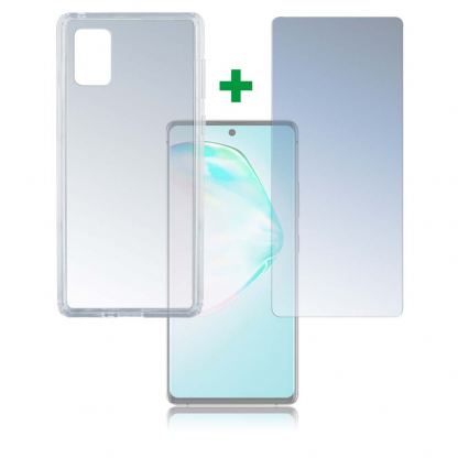 4smarts 360° Protection Set Limited Cover - тънък силиконов кейс и стъклено защитно покритие за дисплея на Samsung Galaxy S10 Lite (прозрачен)