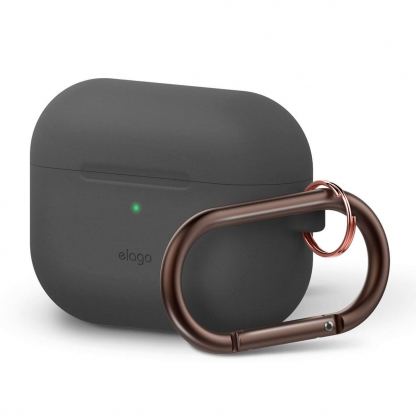 Elago Airpods Original Hang Silicone Case - силиконов калъф с карабинер за Apple Airpods Pro (тъмносив)