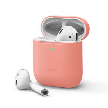 Elago Airpods Skinny Silicone Case - тънък силиконов калъф за Apple Airpods и Apple Airpods 2 with Wireless Charging Case (оранжев) 