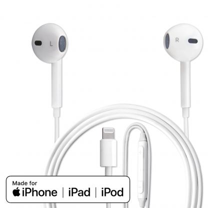 4smarts In-Ear Stereo MFI Lightning Headset Melody 2 - слушалки със сертифициран Lightning кабел, управление на звука и микрофон (бял)(bulk)
