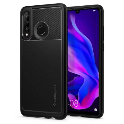 Spigen Rugged Armor Case - тънък качествен силиконов (TPU) калъф за Huawei P30 Lite (черен)