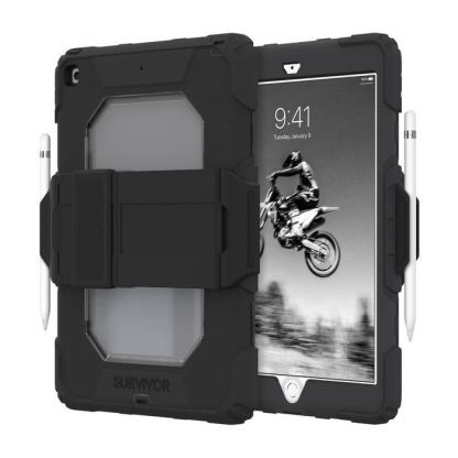 Griffin Survivor All Terrain Rugged Case - защита от най-висок клас за iPad 7 (2019) (черен)