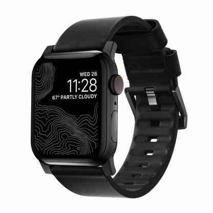 Nomad Active Strap Modern Leather - кожена (естествена кожа) каишка за Apple Watch 42мм, 44мм (черен)