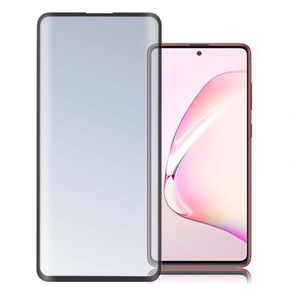 4smarts Second Glass Curved 3D - калено стъклено защитно покритие с извити ръбове за целия дисплея на Samsung Galaxy Note 10 Lite (прозрачен-черен)